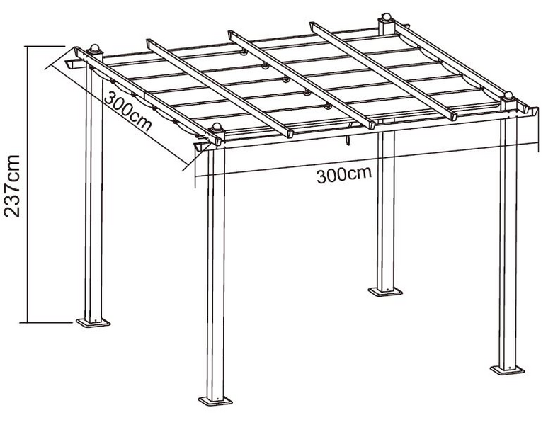 Pergola cello halo xm valkoinen runko