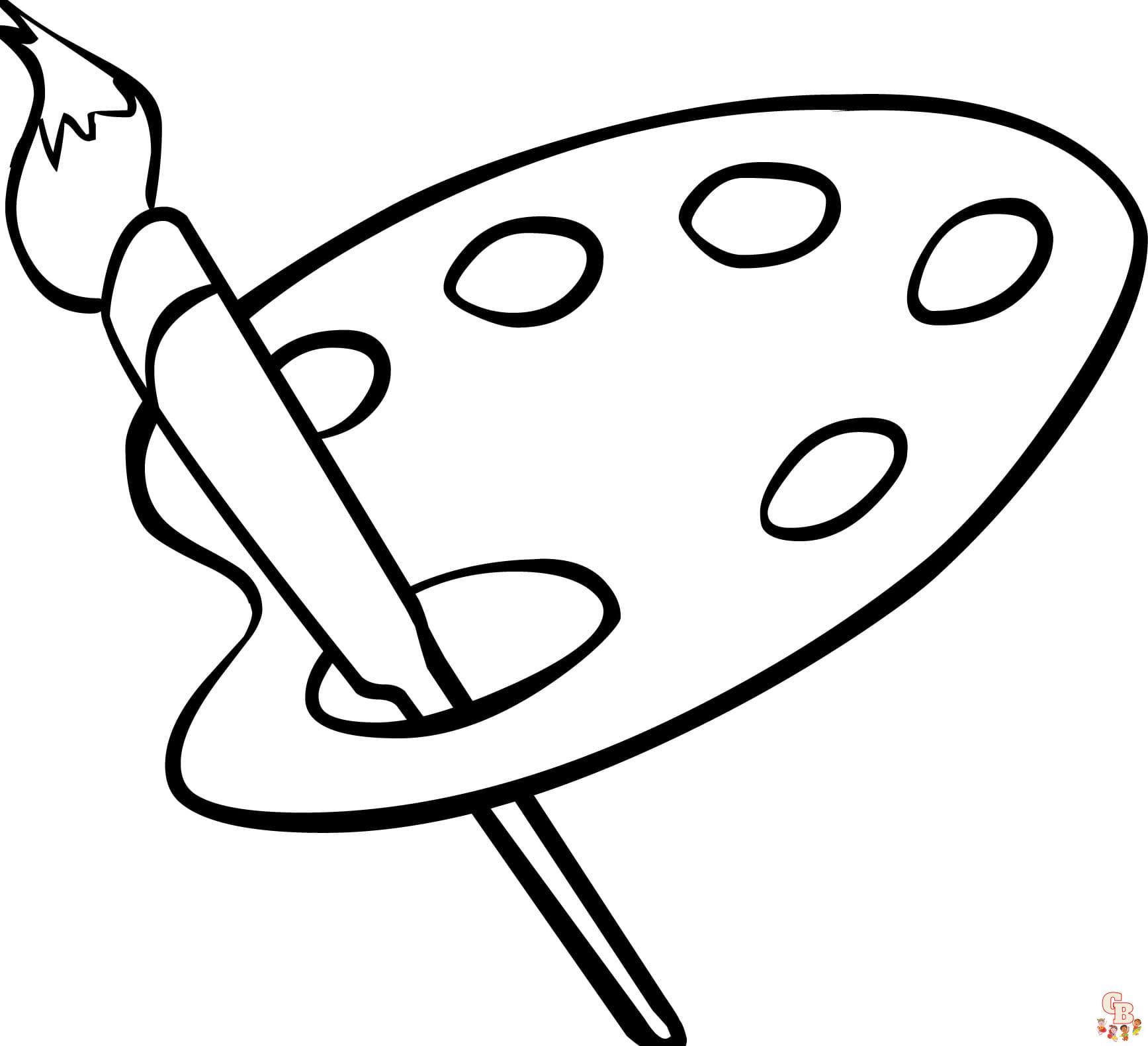 Printable paintbrush coloring pages free for kids and adults