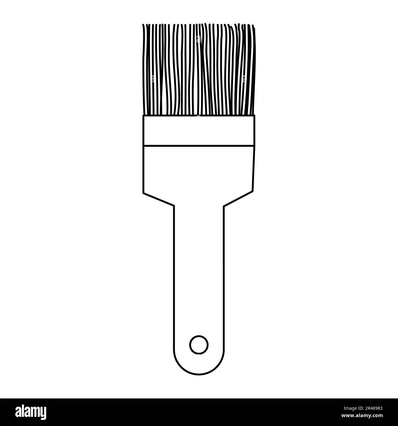 Paint brush tool icon doodle style flat vector outline illustration for kids coloring book stock vector image art
