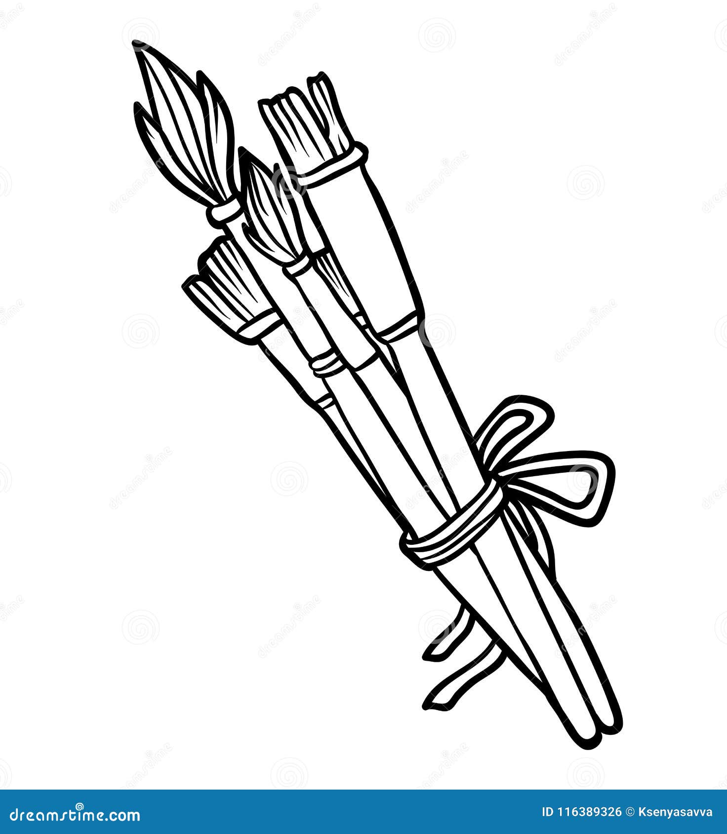 Coloring book set of paint brushes stock vector