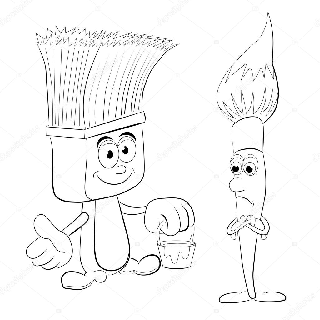 Cartoon paint brushes stock vector by vitasunny