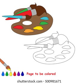 Palette brushes be colored coloring book stock vector royalty free