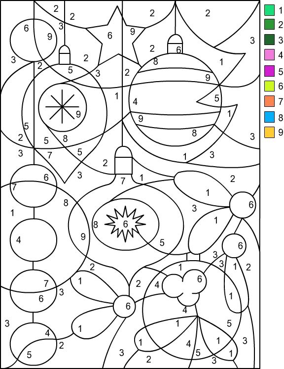 Free christmas color by number coloring pages your kids will love christmas color by number christmas coloring pages christmas colors