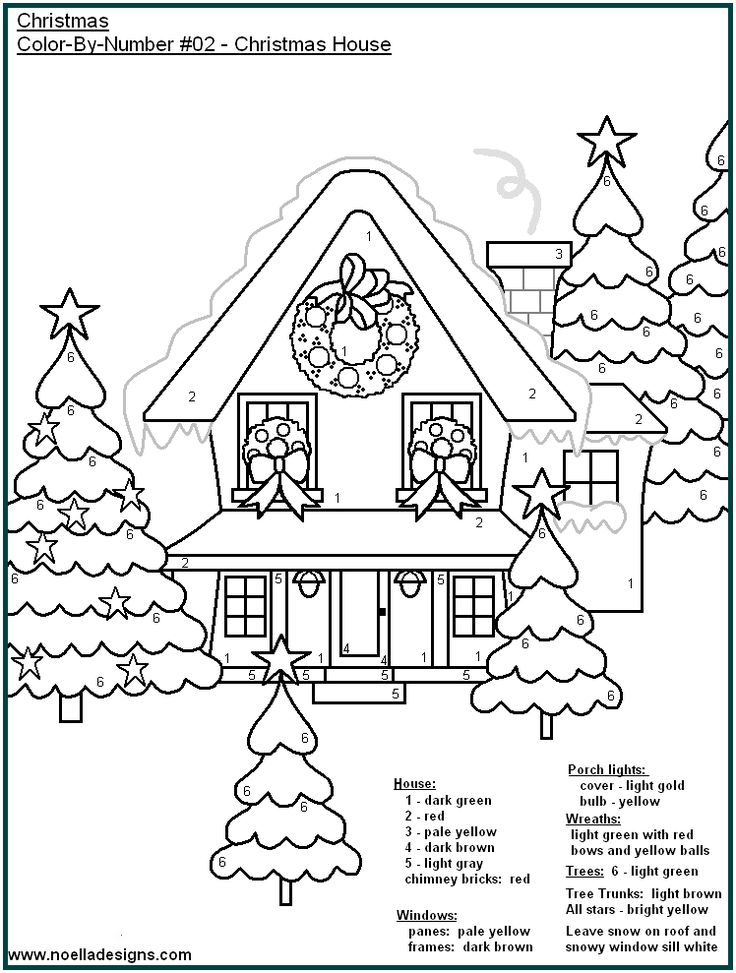Christmas house color by number coloring page christmas color by number christmas coloring pages christmas colors