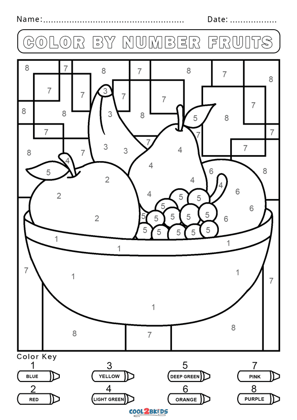 Color by number coloring pages printable for free download