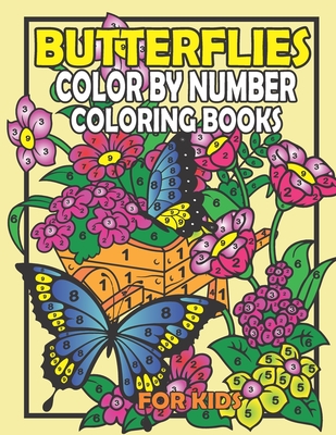Butterflies color by number coloring book for kids butterflies paint by number pages book for children