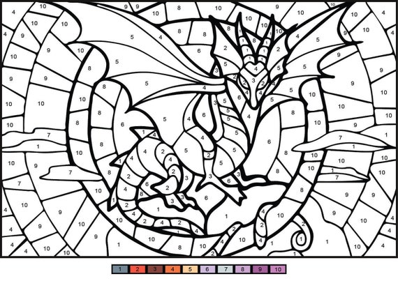 Mosaic color by number digital coloring pages book for kids printable activity bookcolor by number for toddlers homeschool activities