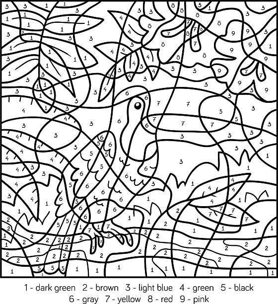 Coloring by number stock illustrations royalty