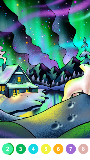 Paint by number coloring game