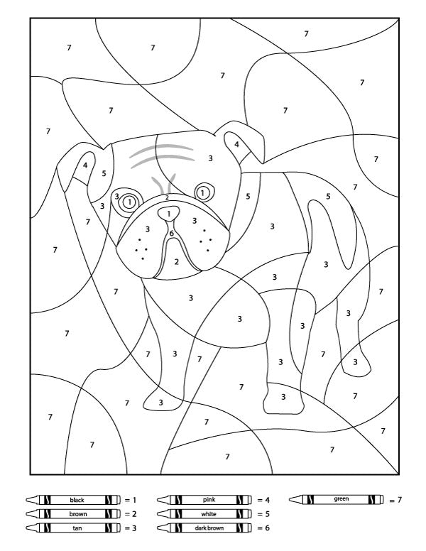 Dog color by number printables â simple everyday mom