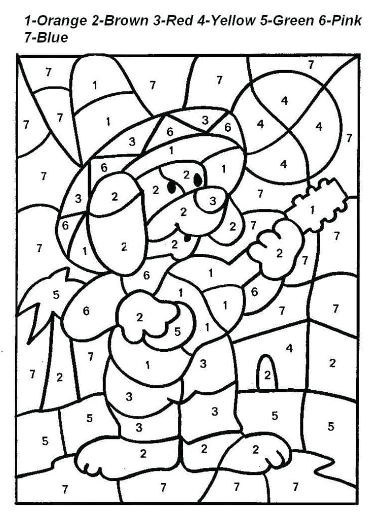 Color by number coloring pages printable for free download