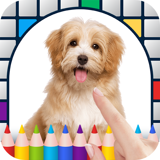 Cute dogs color by number