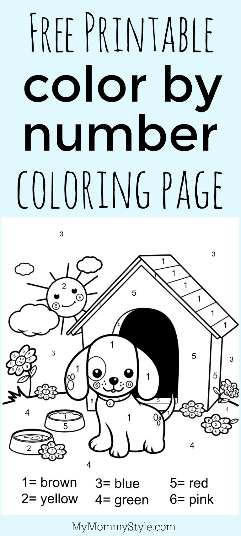 Color by number coloring page free printable