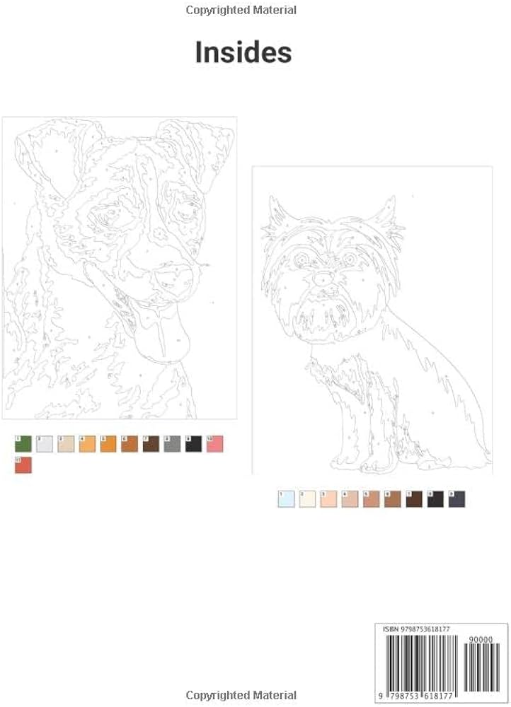 Adorable dogs color by number coloring book for adults amazing single