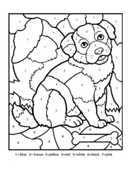 Paint by numbers dogs for kids ages