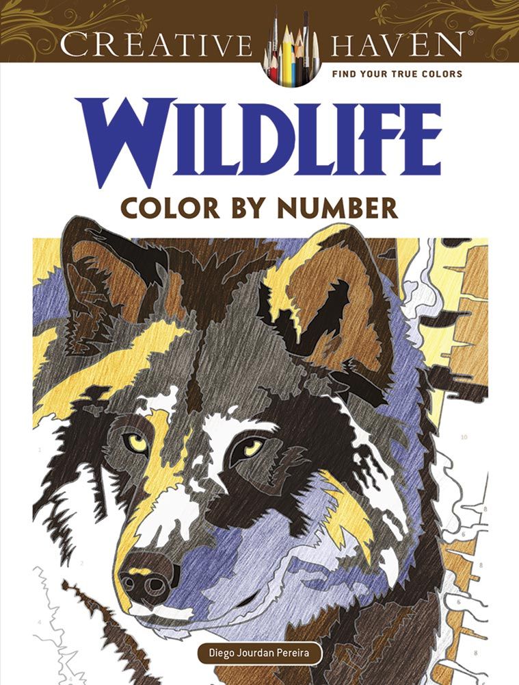 Creative haven wildlife color by number coloring book