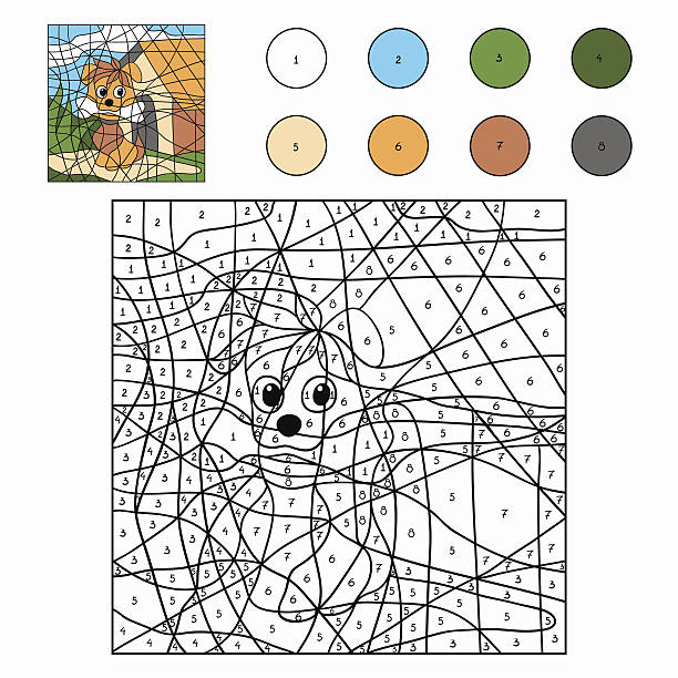 Color by number stock illustration