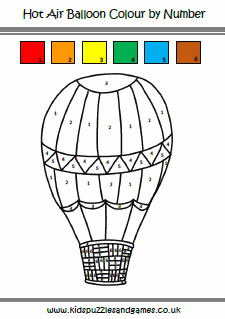 Hot air balloon lour by numbers