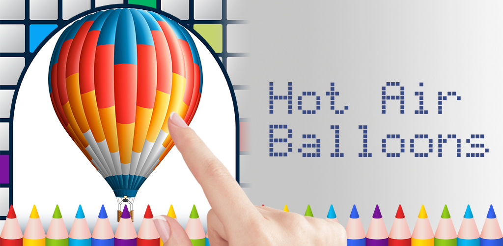 Hot air balloons color by number