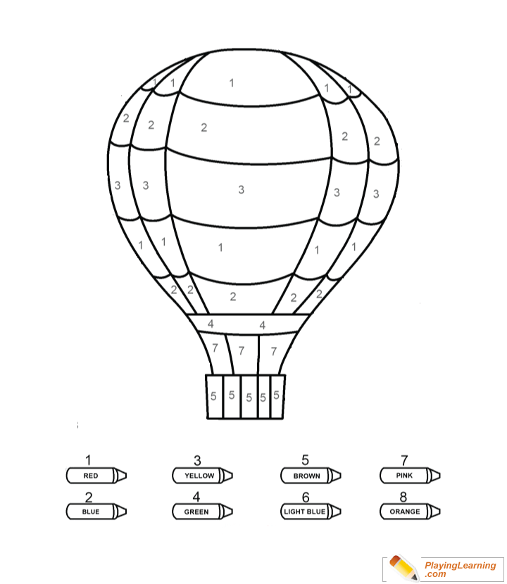 Coloring by numbers to hot air balloon free coloring by numbers to hot air balloon