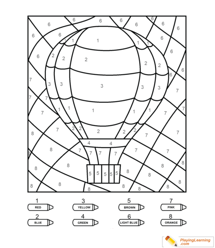 Coloring by numbers to hot air balloon free coloring by numbers to hot air balloon