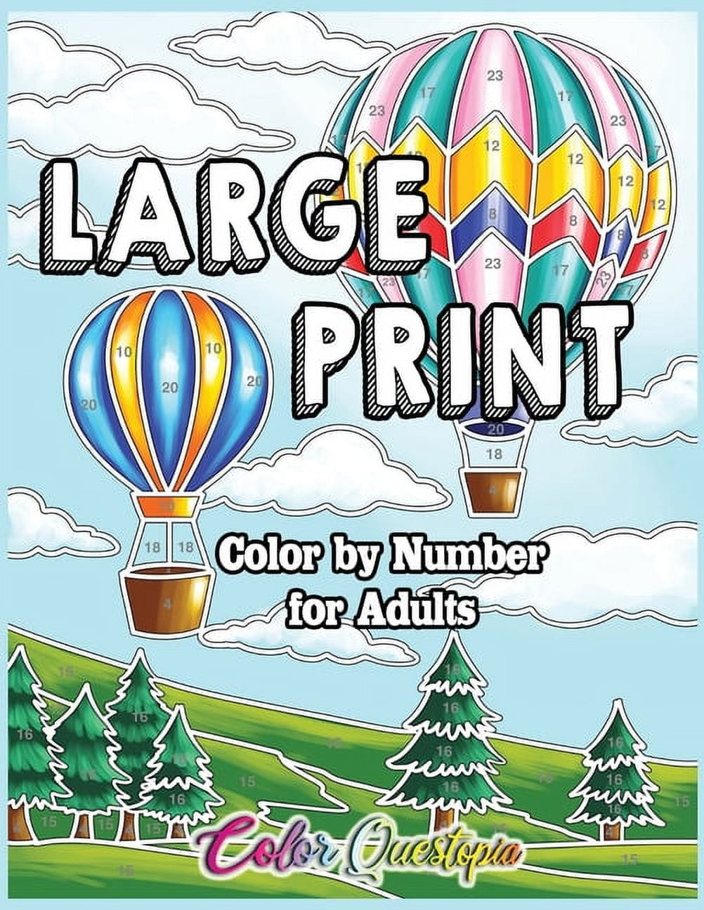 Color by number for adults large print color by number for adults coloring book volume