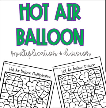 Hot air balloon color by number tpt