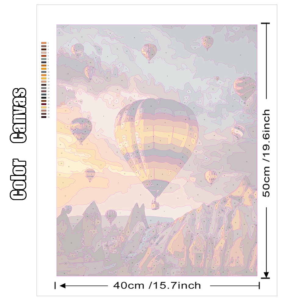 Hot air balloon number painting canvases paint numbers balloons