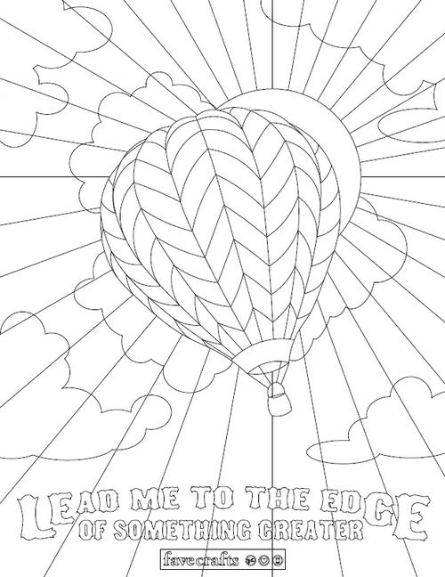 Whimsical hot air balloon coloring page