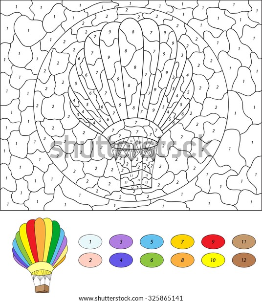 Color by number educational game kids stock vector royalty free