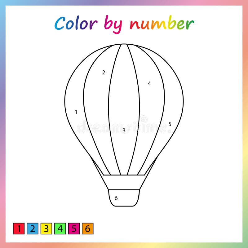 Worksheet for education painting page color by numbers game for preschool kids stock vector