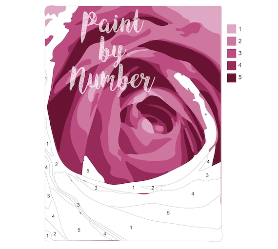 Rose paint by number instant download printable learn to