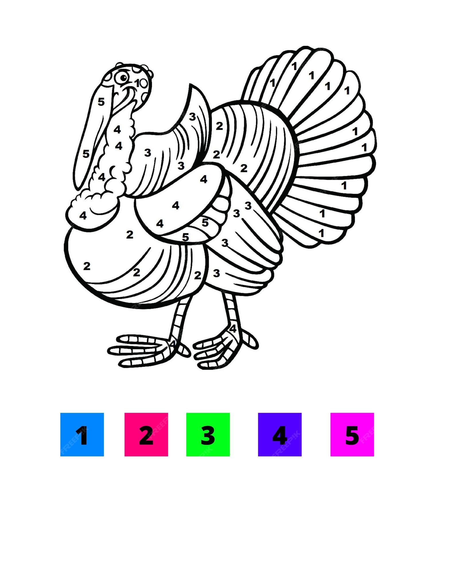 Premium vector thanksgiving color by number pages for kids color by number pages for thanksgiving