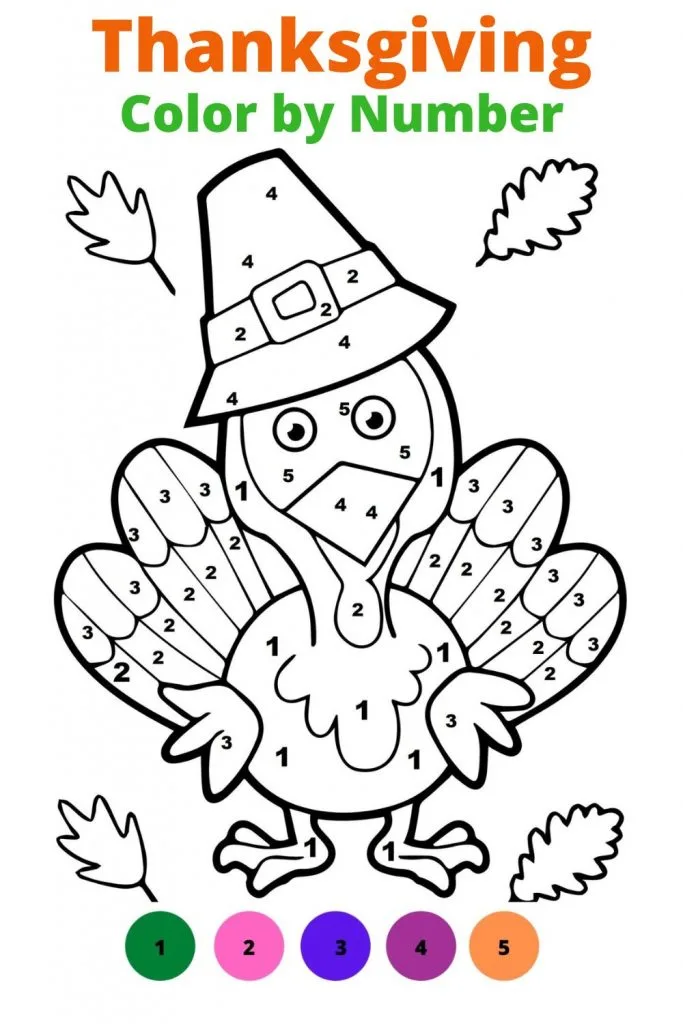Free thanksgiving color by number printables kids love happy mom hacks