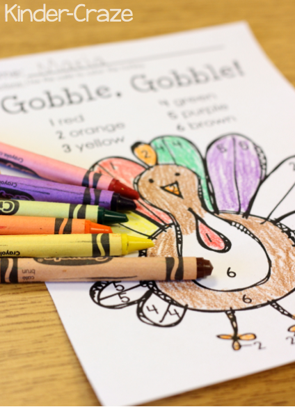 Thanksgiving color by number turkey freebie