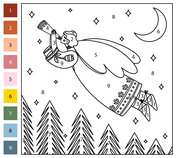Winter color by number coloring pages free coloring pages