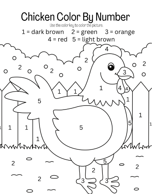 Free chicken coloring pages and activities for kids