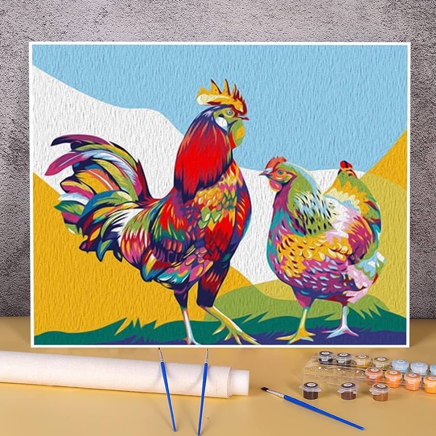 Paint by numbers painting by numbers paint by number animal chicken coloring by numbers painting plete kit oil paints picture by numbers photo no frame xcm toys games
