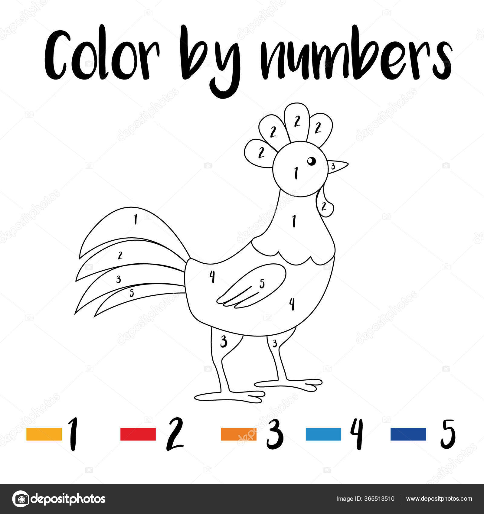 Preschool counting activities coloring page colorful illustration color numbers printable stock photo by evamorris