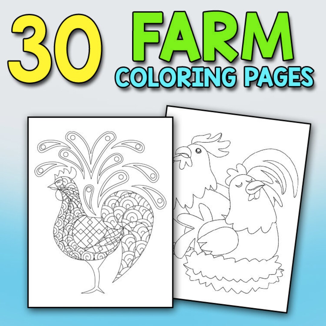 Chickens roosters hens coloring book for adults a really relaxing coloring book to calm down and relieve stress farm coloring book
