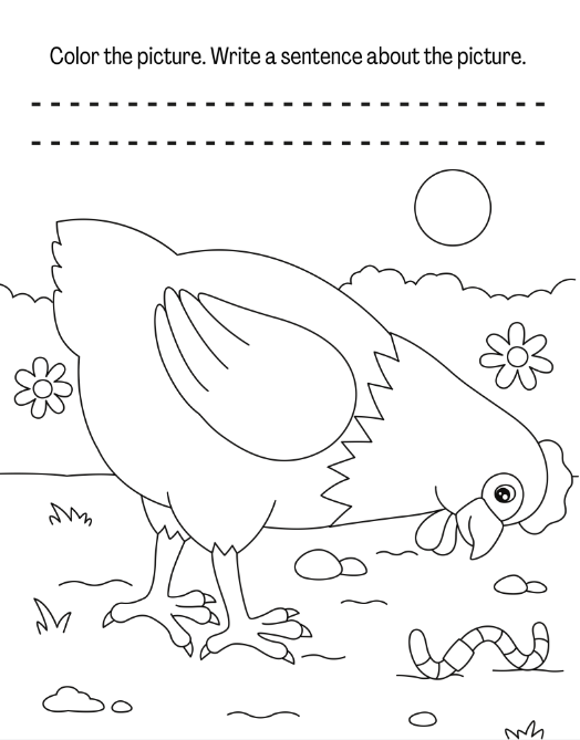 Free chicken coloring pages and activities for kids