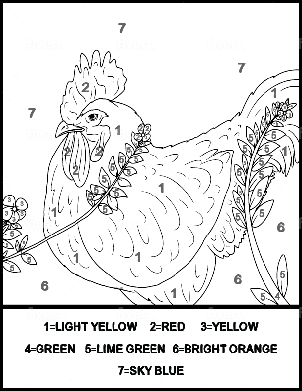 Make color by numbers coloring book pages for kids by monirulseo