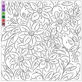 Nicoles free coloring pages color by number clematis color by number printable adult color by number free coloring pages