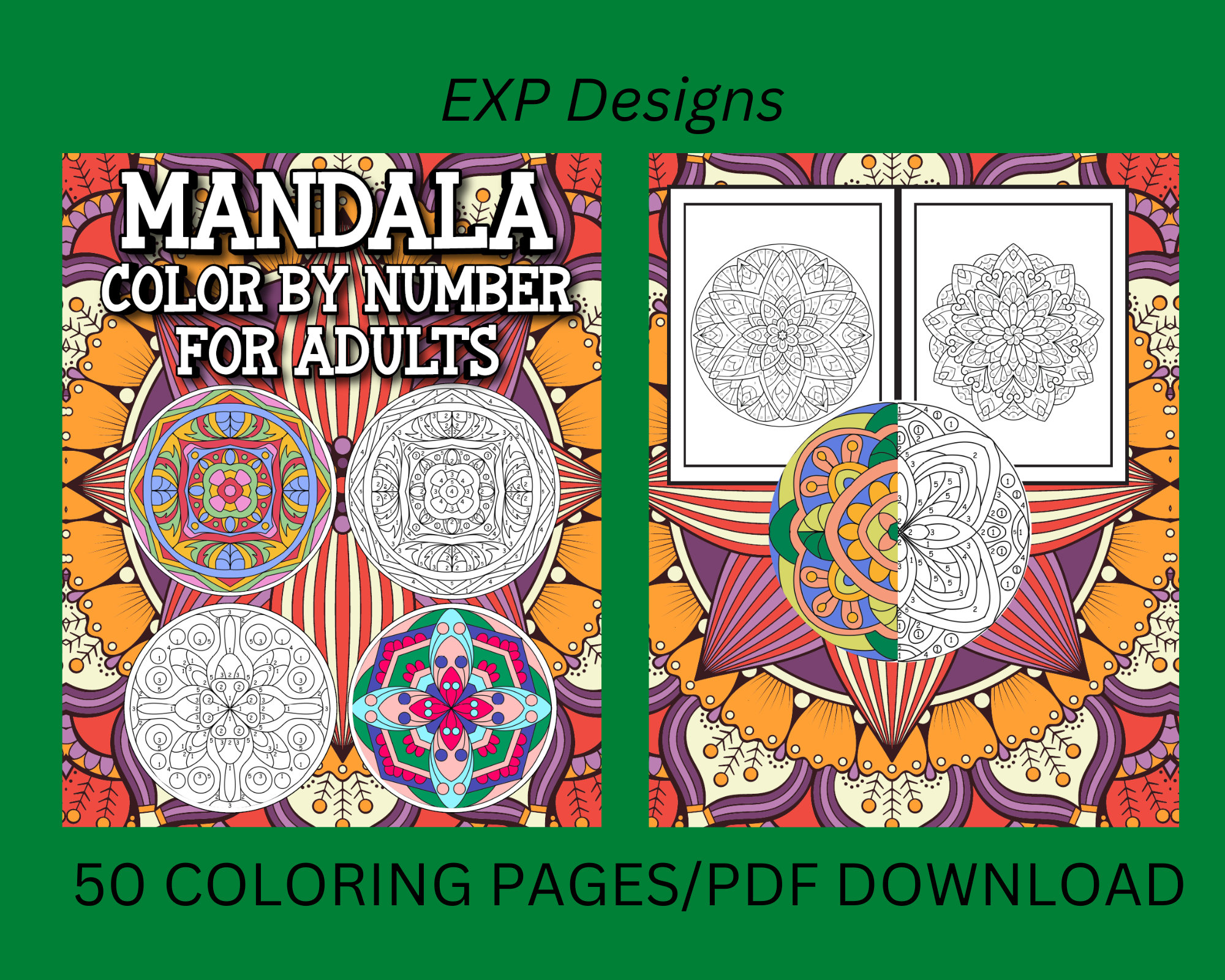 Mandala color by number coloring book awesome designs for teens adults to colorpdf printable download
