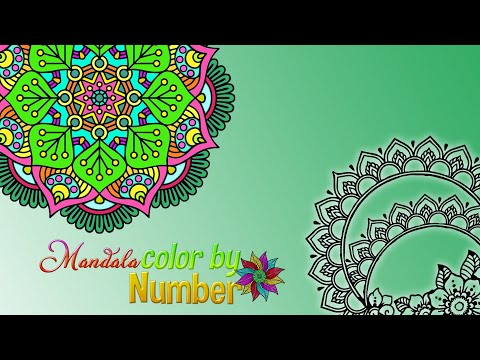 Mandala color by number book