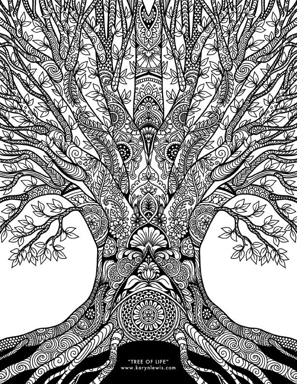 Free coloring pages for download karyn lewis illustration printable adult coloring abstract coloring pages mandala coloring pages