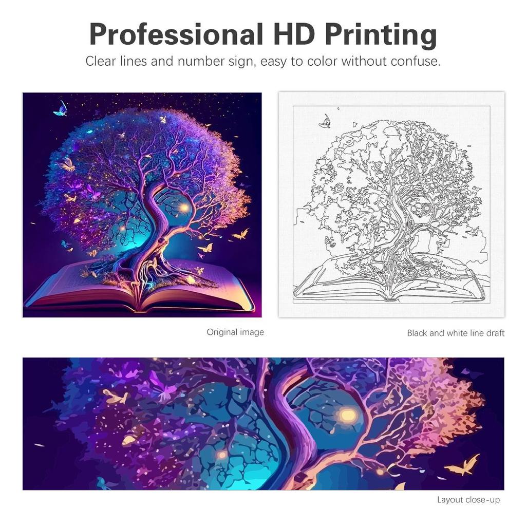 Cheap frame painting by numbers for adults kits landscape picture by numbers book tree beginner kits diy crafts for home decors x