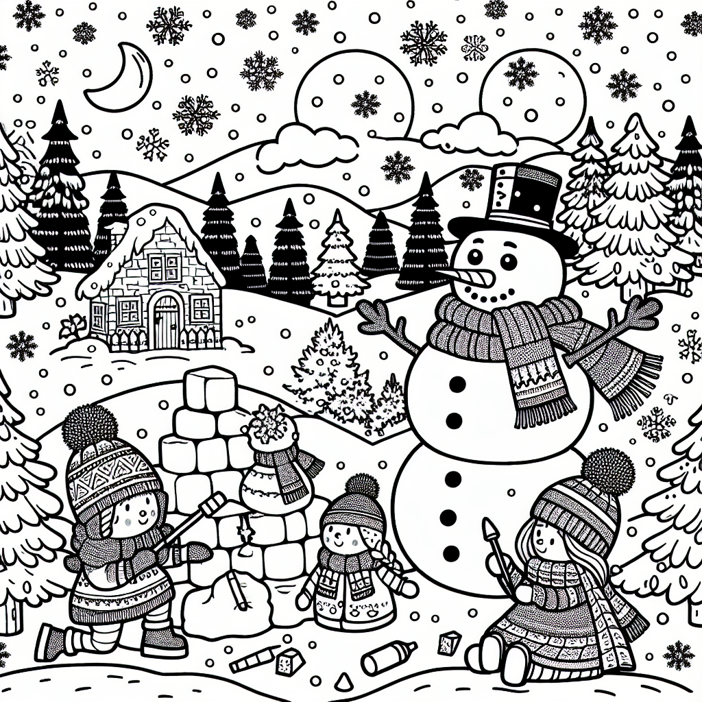 Winter coloring pages â custom paint by numbers
