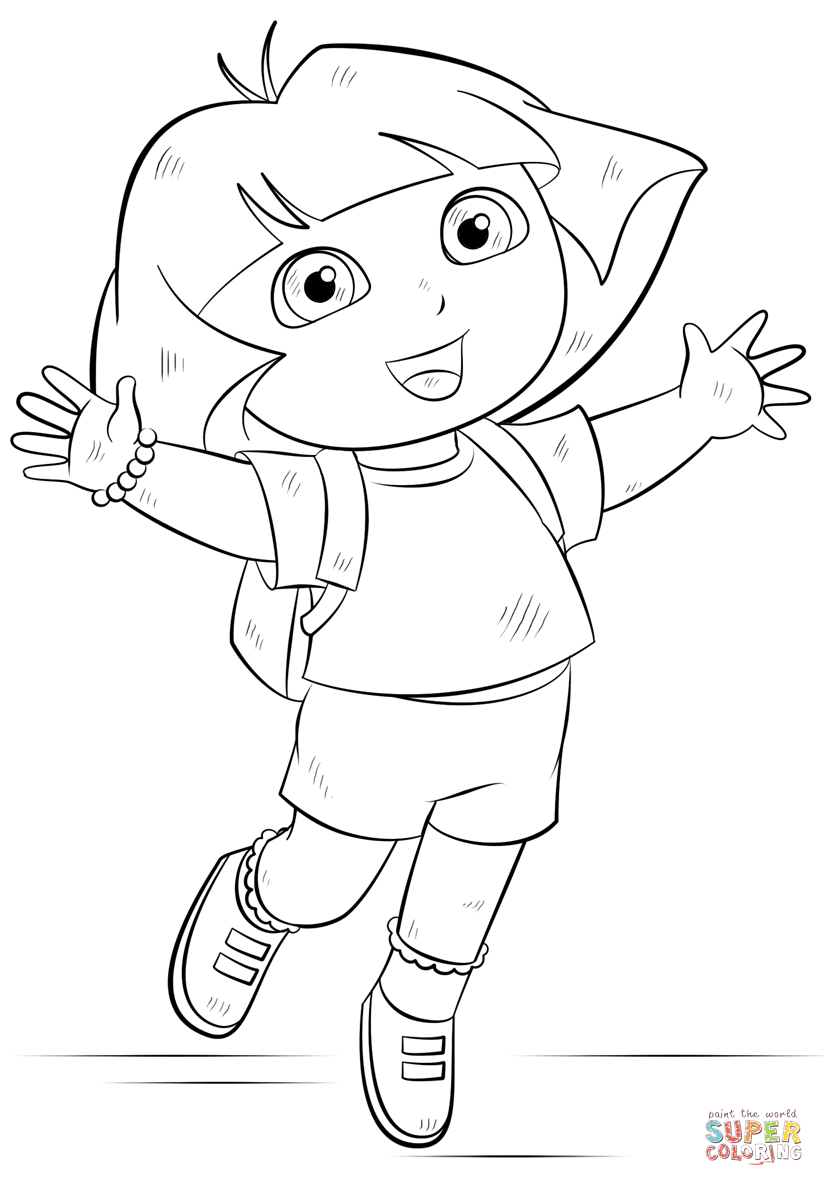 Dora coloring page free printable coloring pages