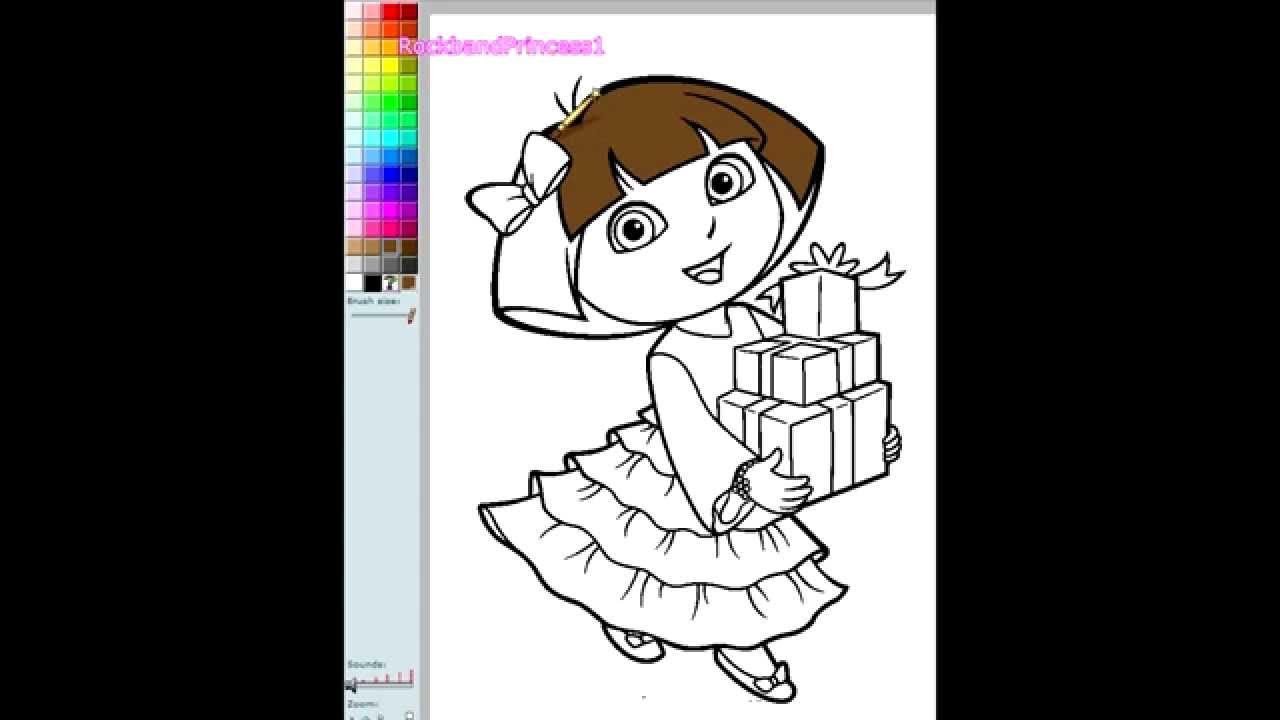 Dora painting games dora christmas coloring pages